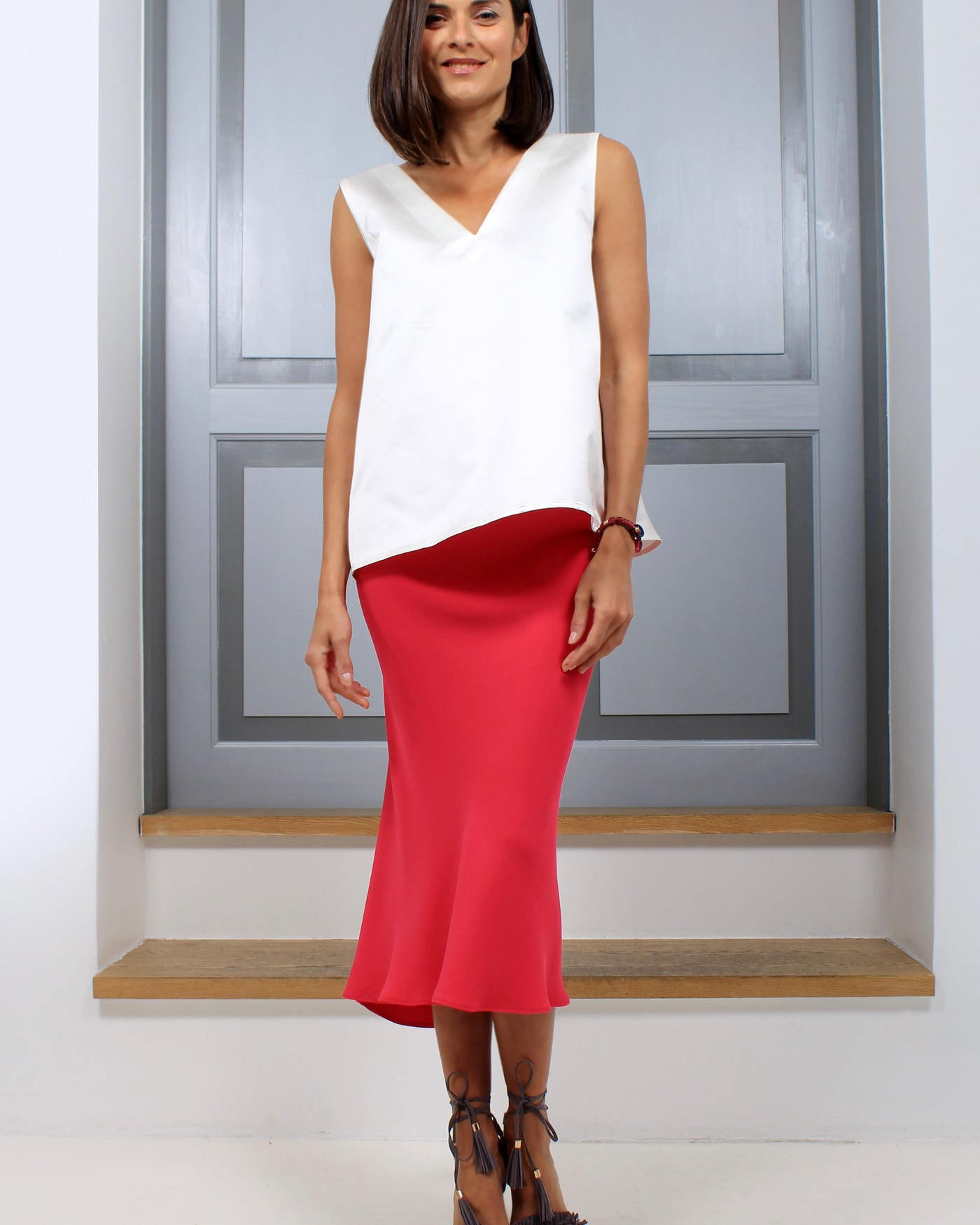 A-Cut top in Silk Taffeta