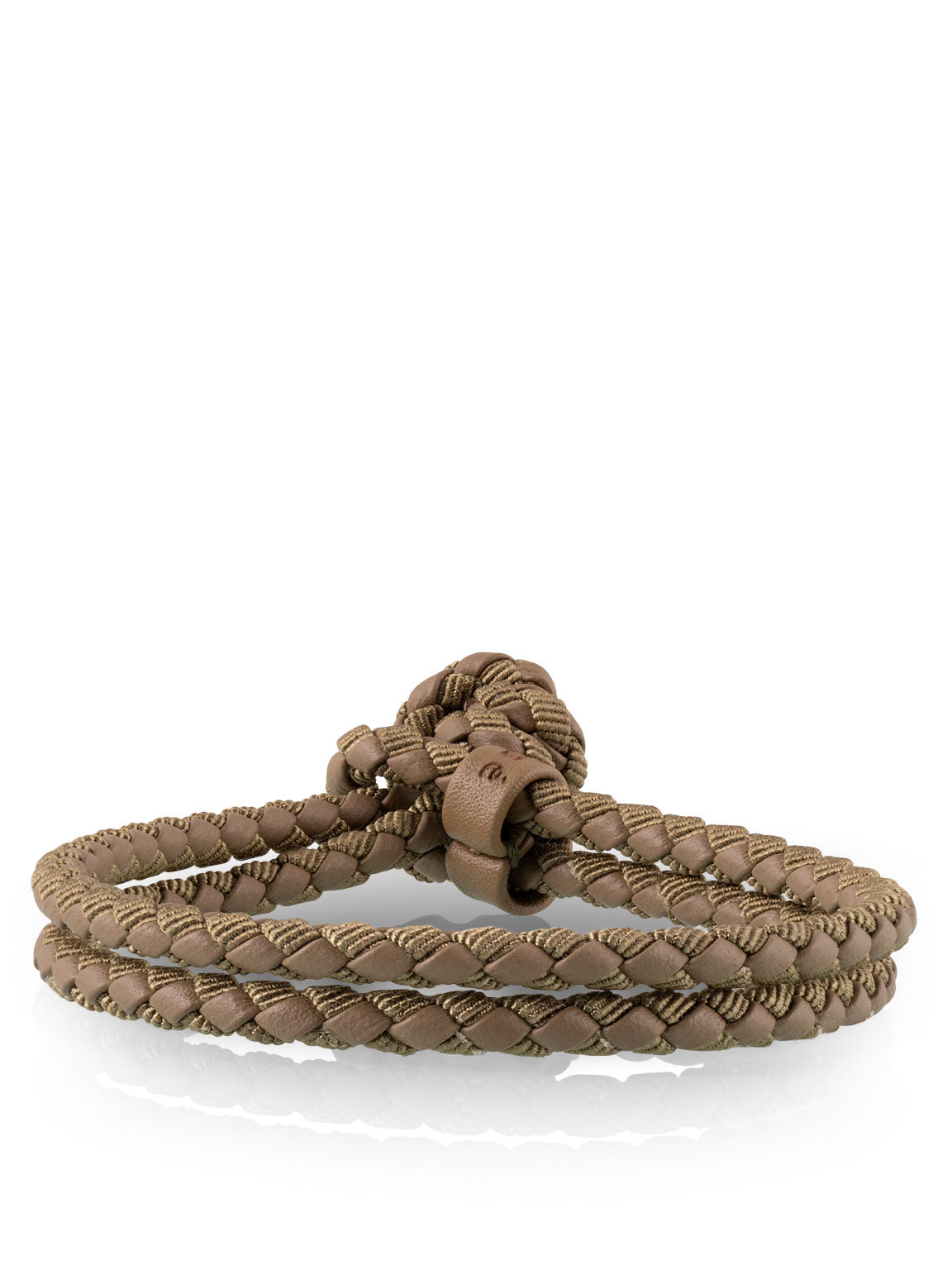 mixed woven bracelet in khaki for men